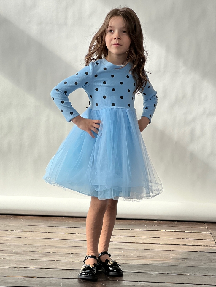 Платье для девочки нарядное БУШОН ST51, цвет голубой