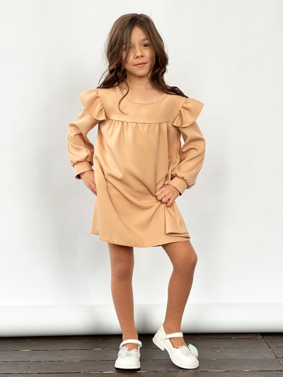 Платье для девочки нарядное БУШОН ST61, цвет бежевый