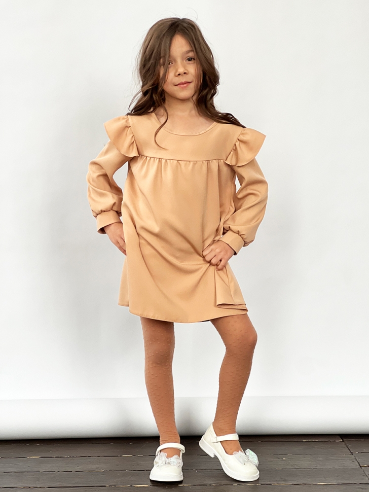 Платье для девочки нарядное БУШОН ST61, цвет бежевый