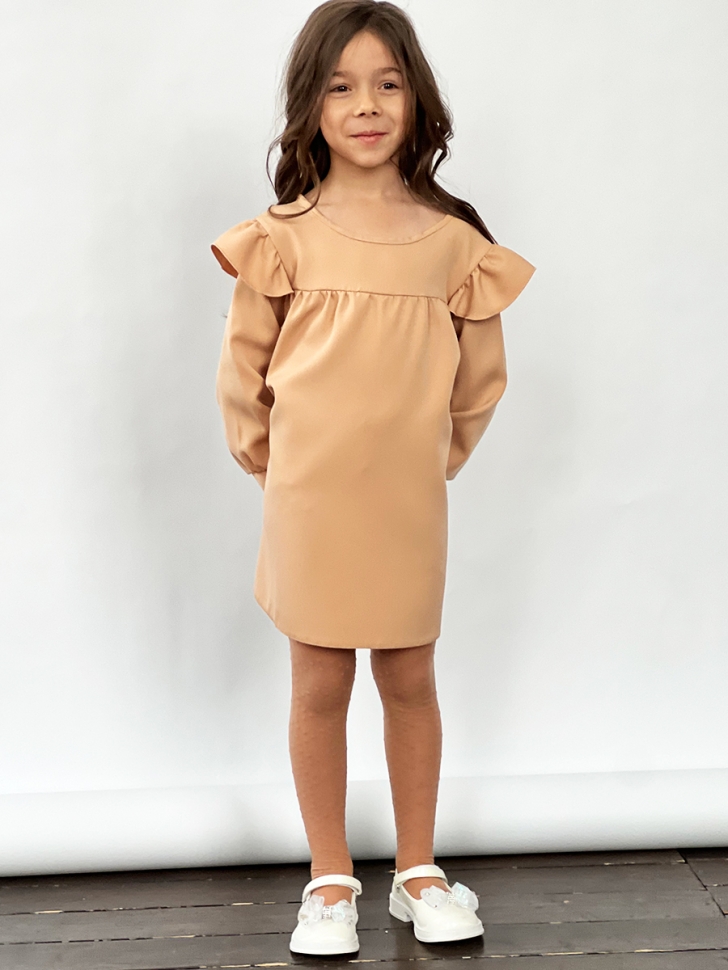 Платье для девочки нарядное БУШОН ST61, цвет бежевый