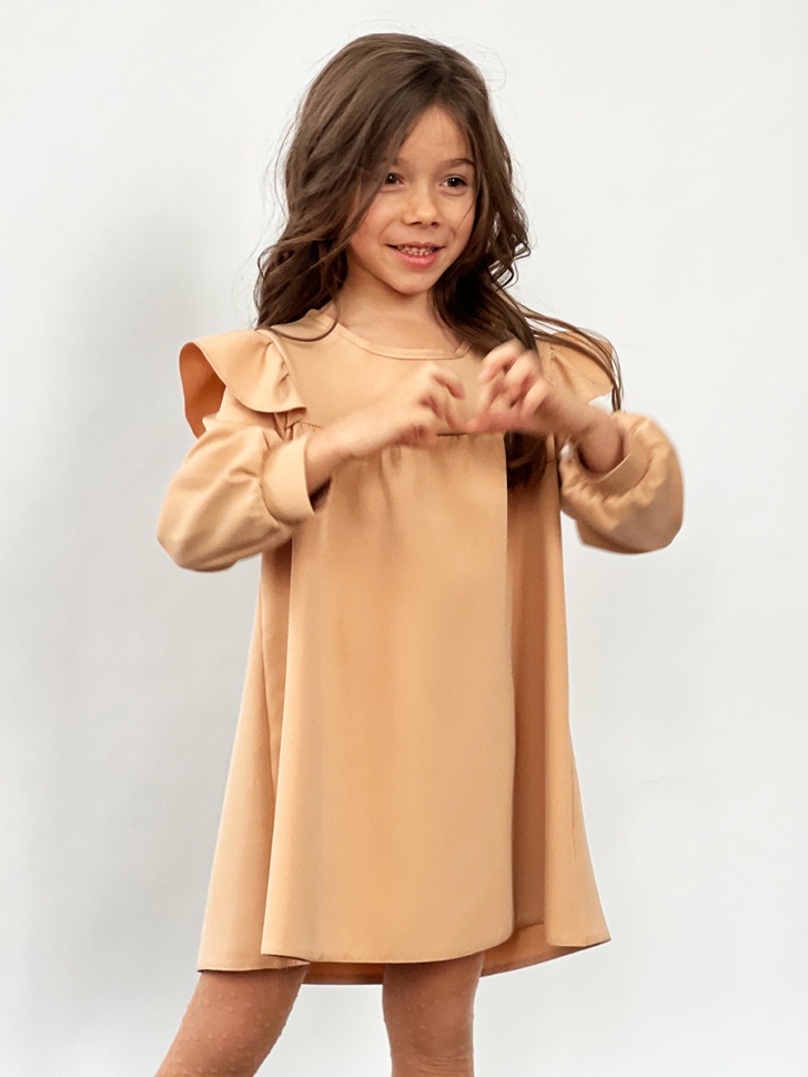 Платье для девочки нарядное БУШОН ST61, цвет бежевый