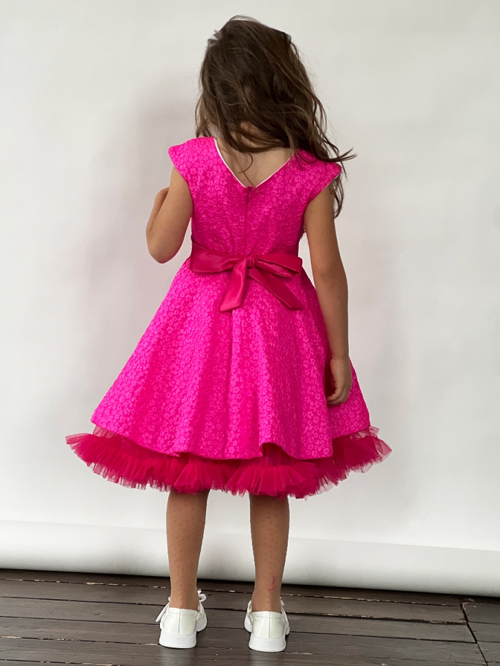 Платье для девочки праздничное БУШОН ST36, цвет фуксия 