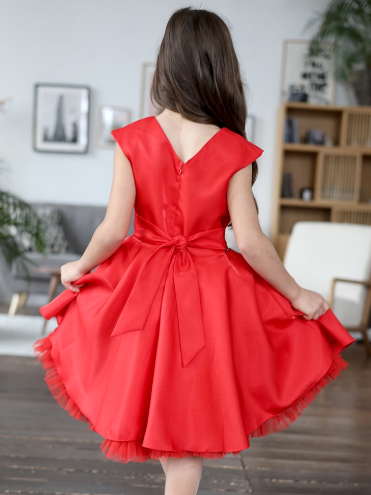Платье для девочки БУШОН ST35, праздничное цвет красный