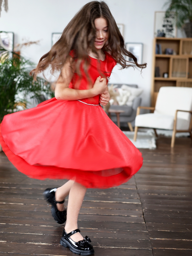 Платье для девочки БУШОН ST35, праздничное цвет красный