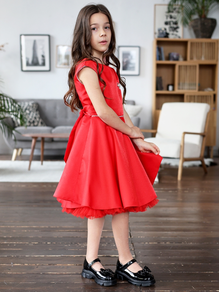 Платье для девочки БУШОН ST35, праздничное цвет красный