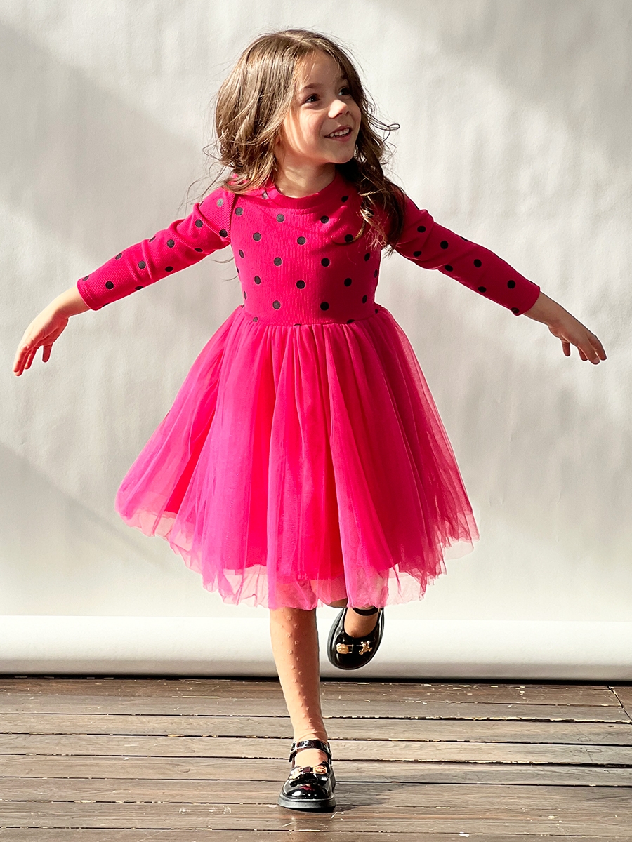 Платье для девочки нарядное БУШОН ST51, цвет фуксия 