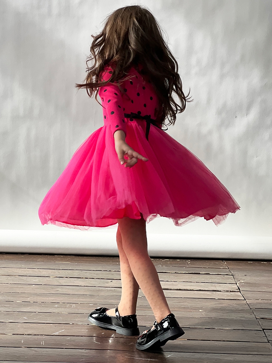 Платье для девочки нарядное БУШОН ST51, цвет фуксия 