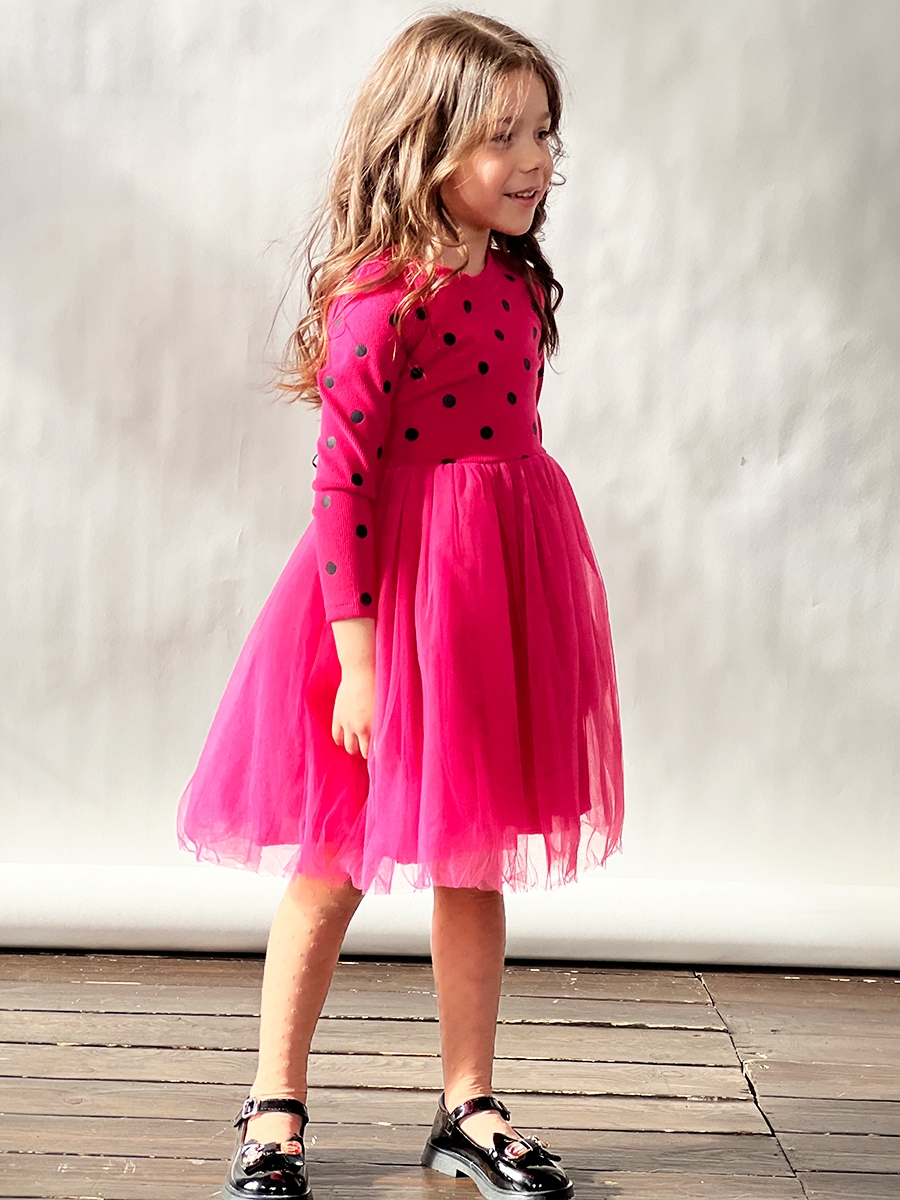 Платье для девочки нарядное БУШОН ST51, цвет фуксия 