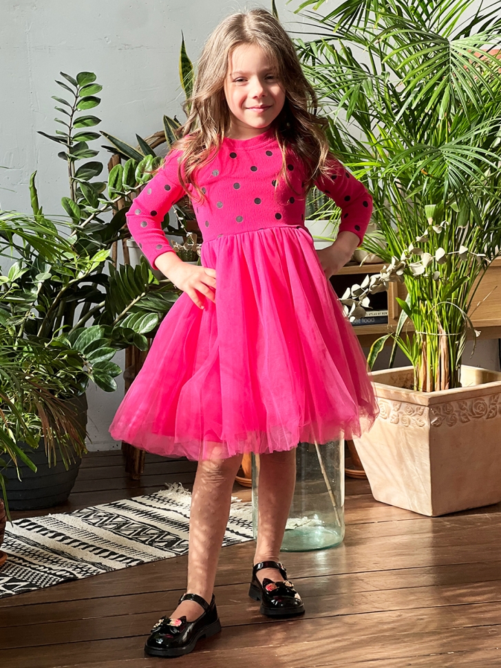 Платье для девочки нарядное БУШОН ST51, цвет фуксия 