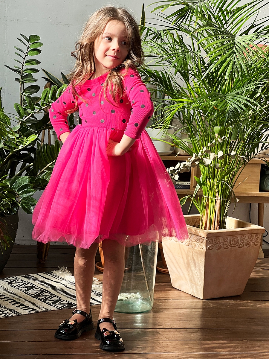 Платье для девочки нарядное БУШОН ST51, цвет фуксия 