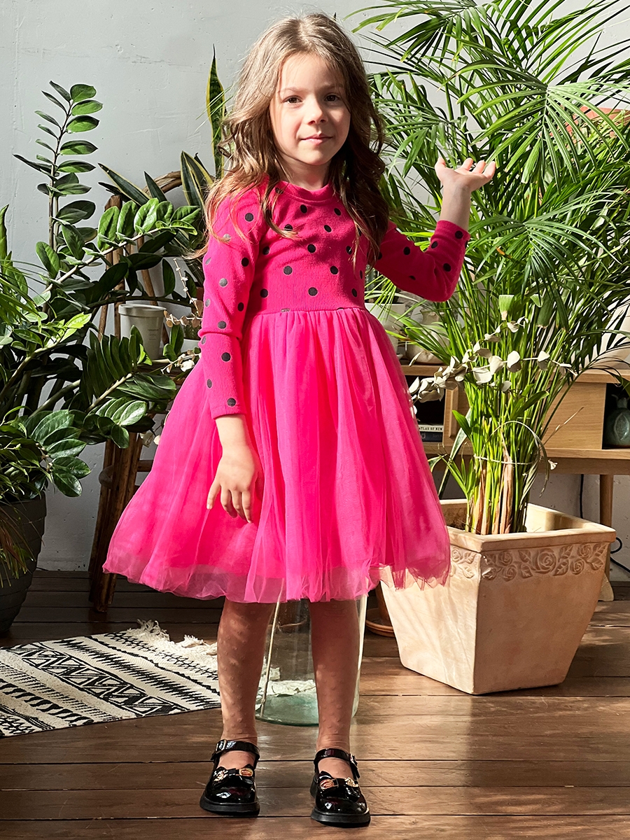 Платье для девочки нарядное БУШОН ST51, цвет фуксия 
