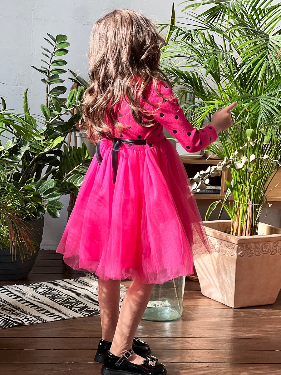 Платье для девочки нарядное БУШОН ST51, цвет фуксия 