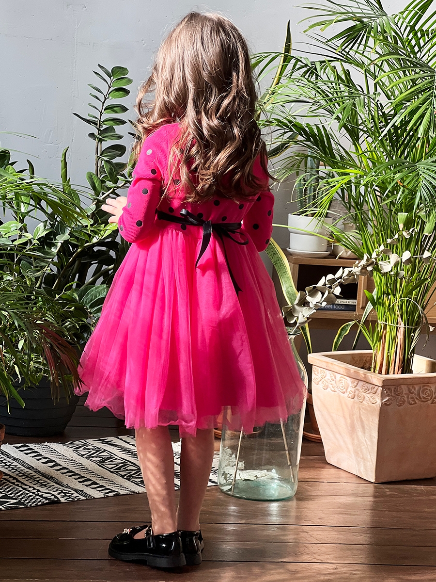 Платье для девочки нарядное БУШОН ST51, цвет фуксия 