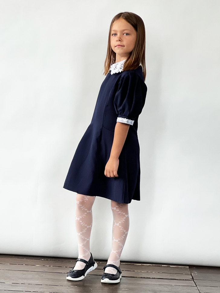 Платье для девочки школьное БУШОН SK13, цвет темно-синий 
