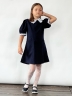 Платье для девочки школьное БУШОН SK13, цвет темно-синий 