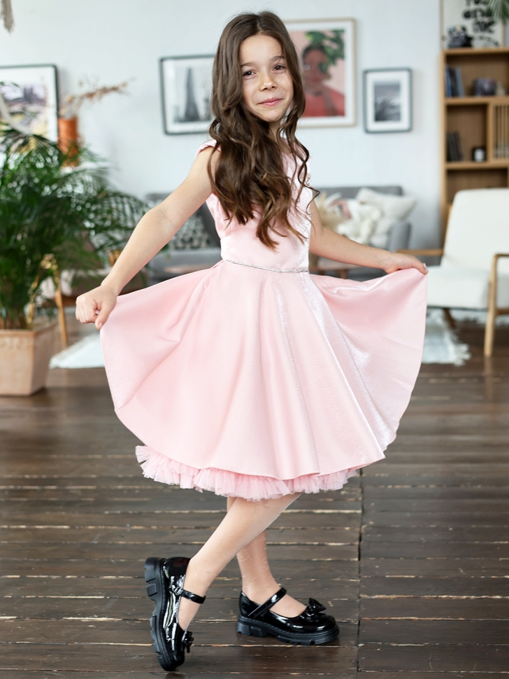 Платье для девочки БУШОН ST35, праздничное цвет пудра