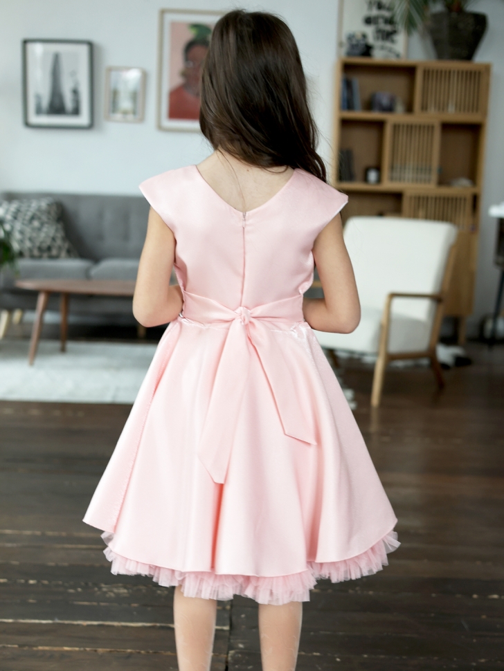 Платье для девочки БУШОН ST35, праздничное цвет пудра