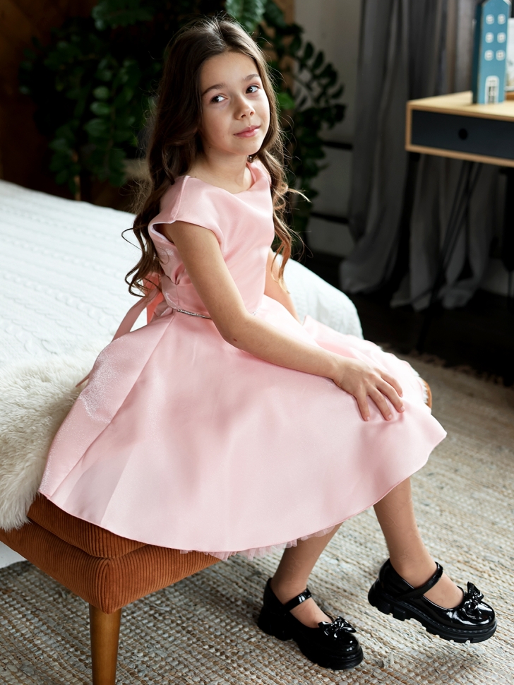 Платье для девочки БУШОН ST35, праздничное цвет пудра