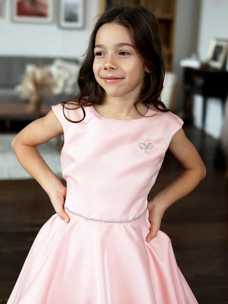 Платье для девочки БУШОН ST35, праздничное цвет пудра