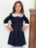 Платье для девочки школьное БУШОН SK14, цвет темно-синий 