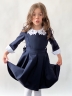 Платье для девочки школьное БУШОН SK14, цвет темно-синий 