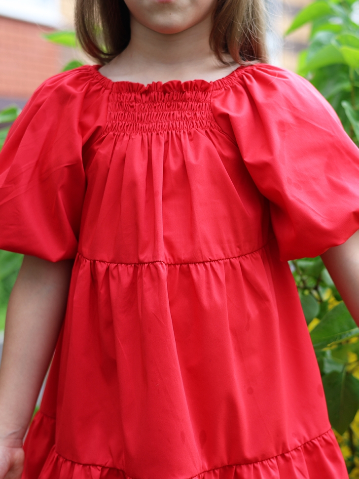 Платье для девочки хлопок БУШОН ST64, цвет красный