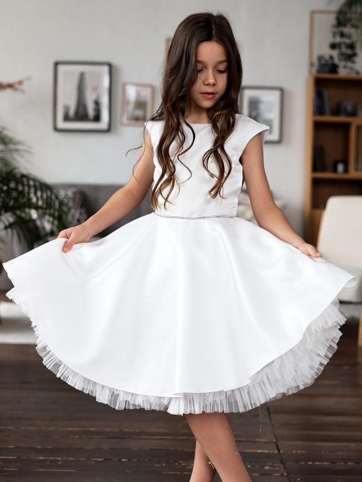 Платье для девочки БУШОН ST35, праздничное цвет белый