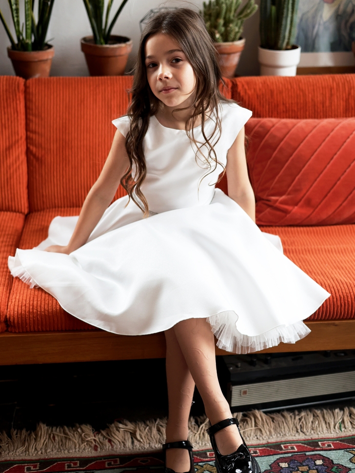 Платье для девочки БУШОН ST35, праздничное цвет белый