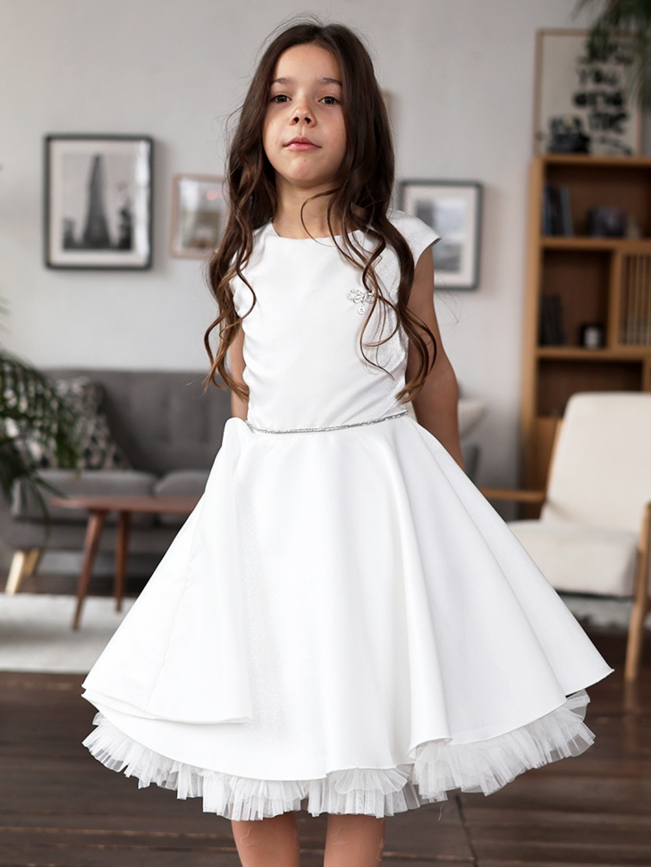 Платье для девочки БУШОН ST35, праздничное цвет белый