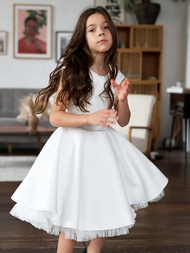 Платье для девочки БУШОН ST35, праздничное цвет белый