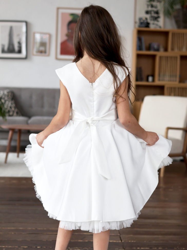 Платье для девочки БУШОН ST35, праздничное цвет белый