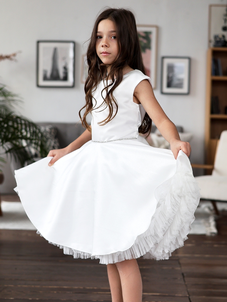 Платье для девочки БУШОН ST35, праздничное цвет белый