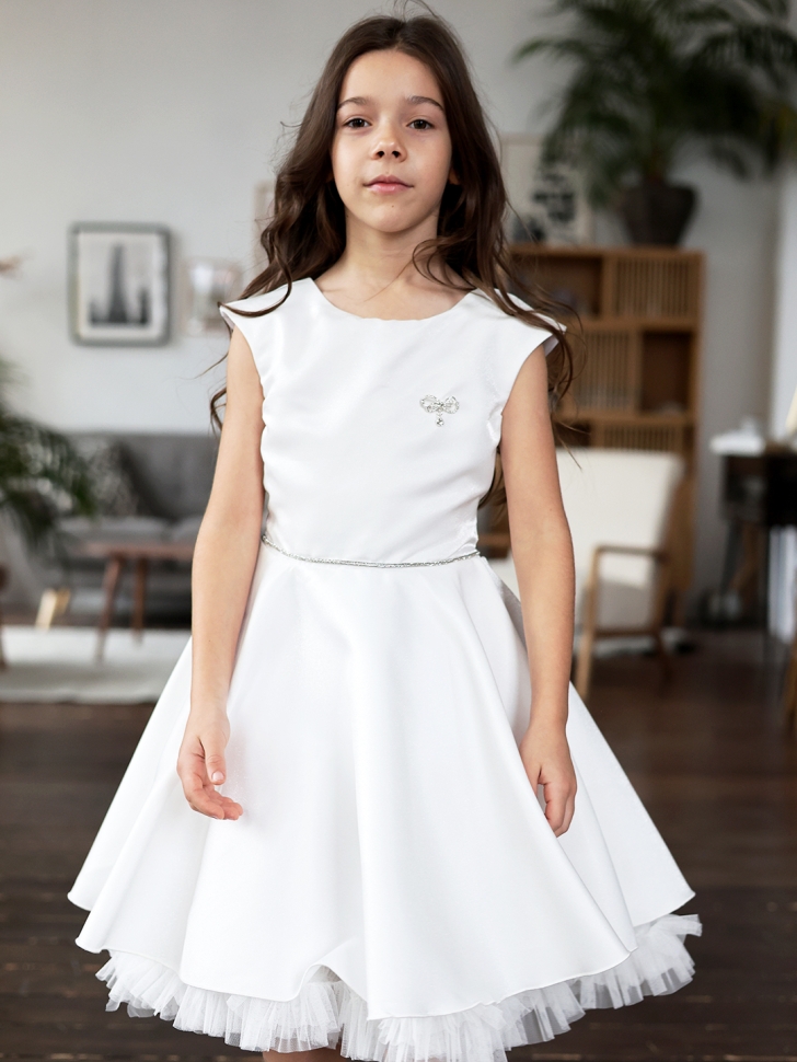 Платье для девочки БУШОН ST35, праздничное цвет белый