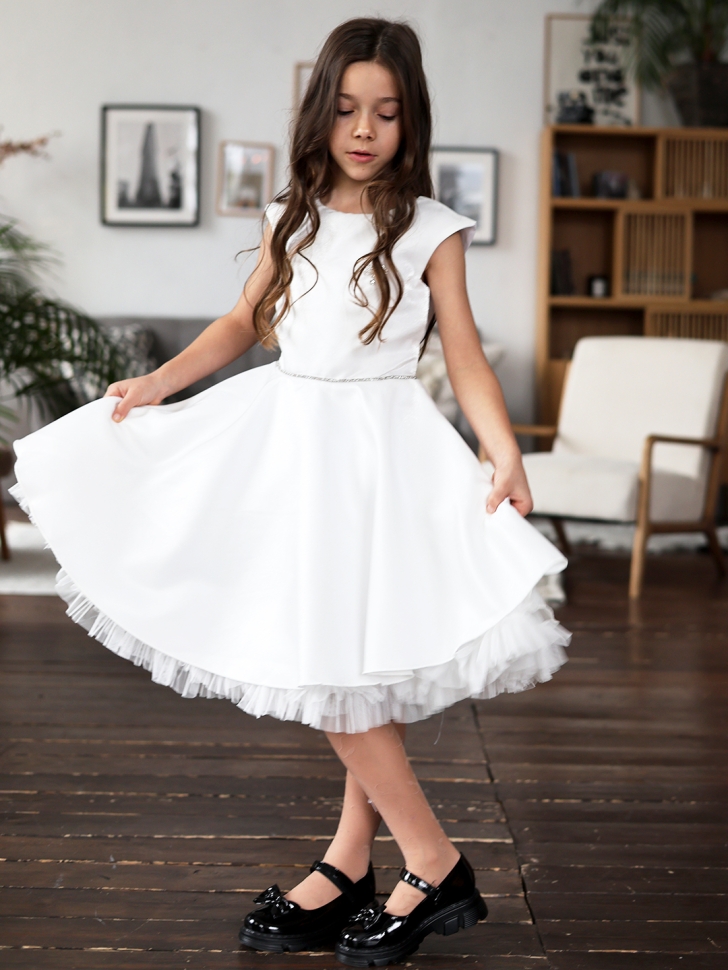 Платье для девочки БУШОН ST35, праздничное цвет белый