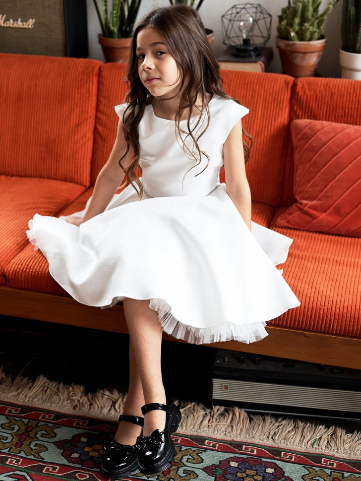 Платье для девочки БУШОН ST35, праздничное цвет белый
