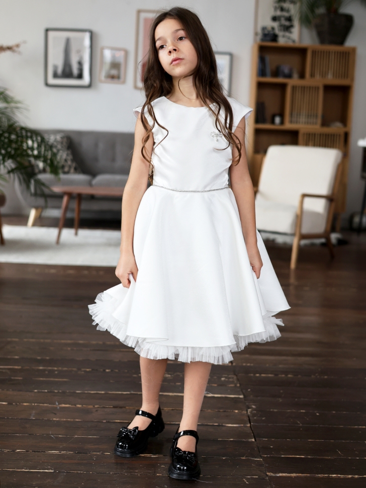 Платье для девочки БУШОН ST35, праздничное цвет белый
