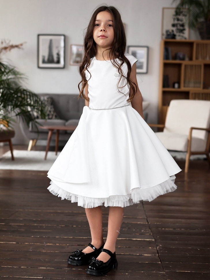 Платье для девочки БУШОН ST35, праздничное цвет белый