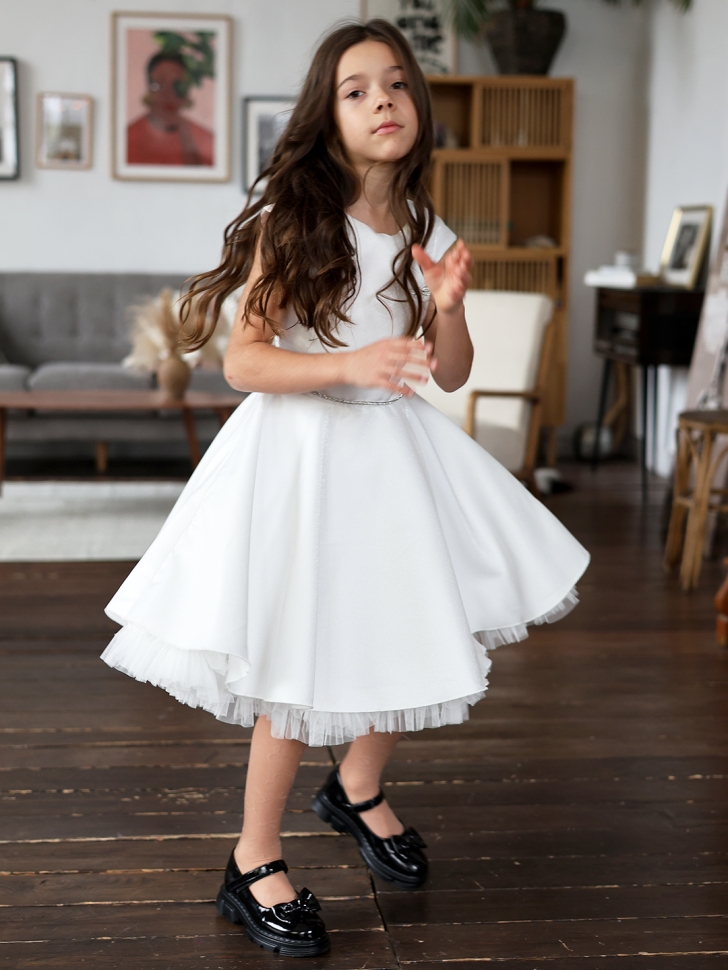 Платье для девочки БУШОН ST35, праздничное цвет белый
