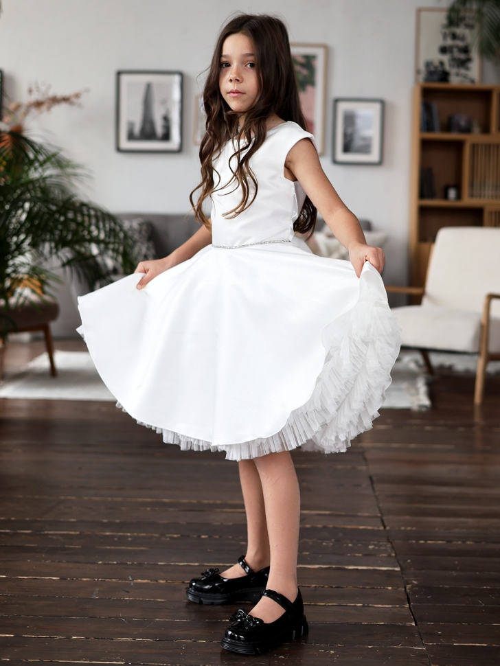 Платье для девочки БУШОН ST35, праздничное цвет белый