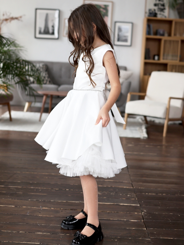 Платье для девочки БУШОН ST35, праздничное цвет белый