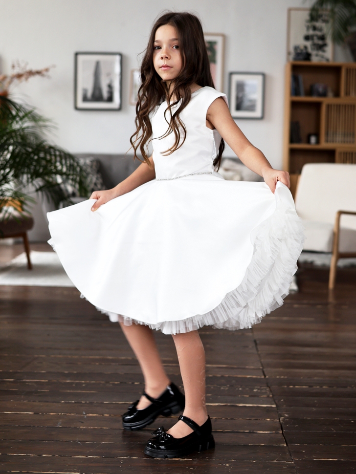 Платье для девочки БУШОН ST35, праздничное цвет белый