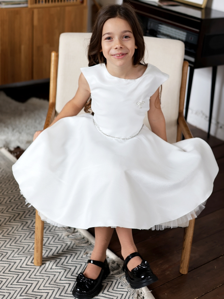 Платье для девочки БУШОН ST35, праздничное цвет белый