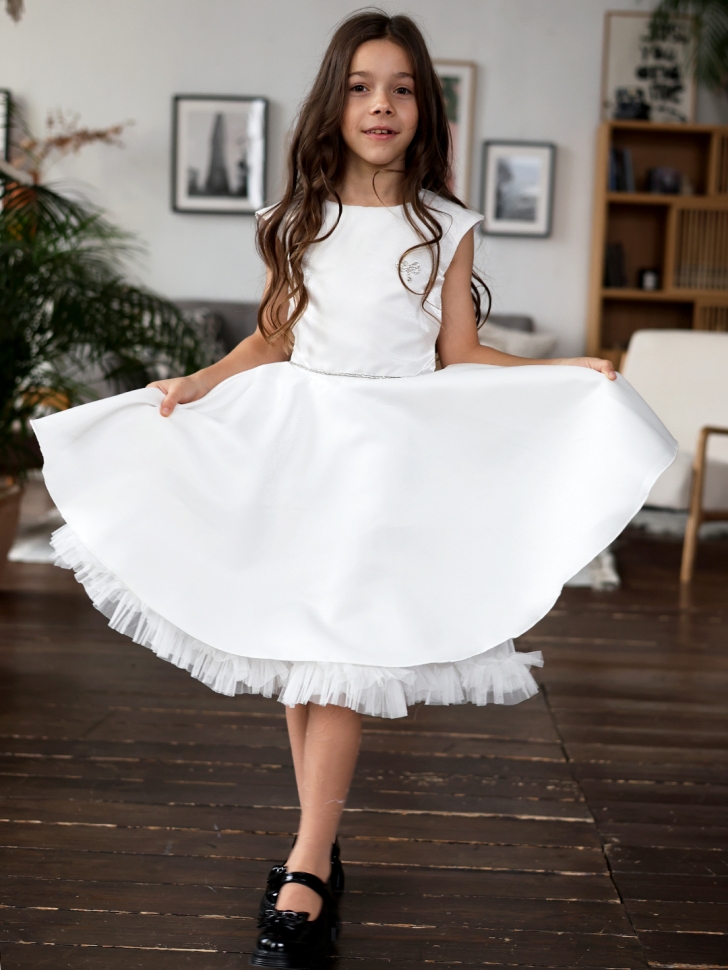 Платье для девочки БУШОН ST35, праздничное цвет белый