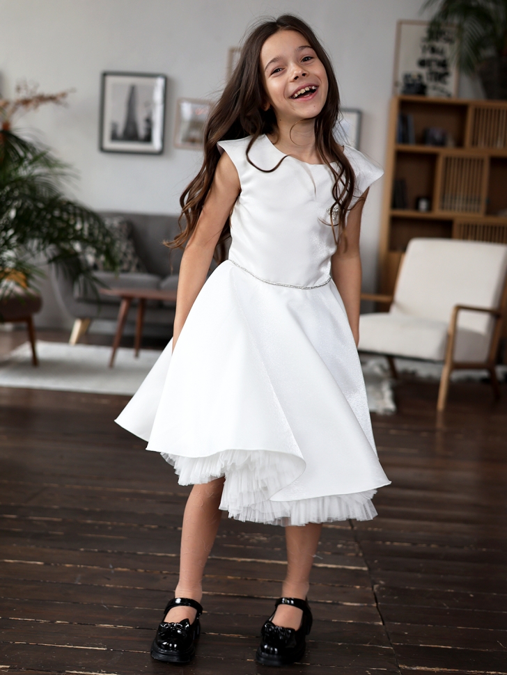 Платье для девочки БУШОН ST35, праздничное цвет белый