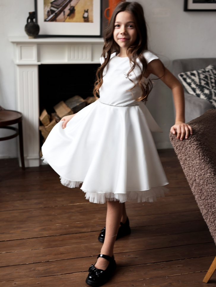 Платье для девочки БУШОН ST35, праздничное цвет белый