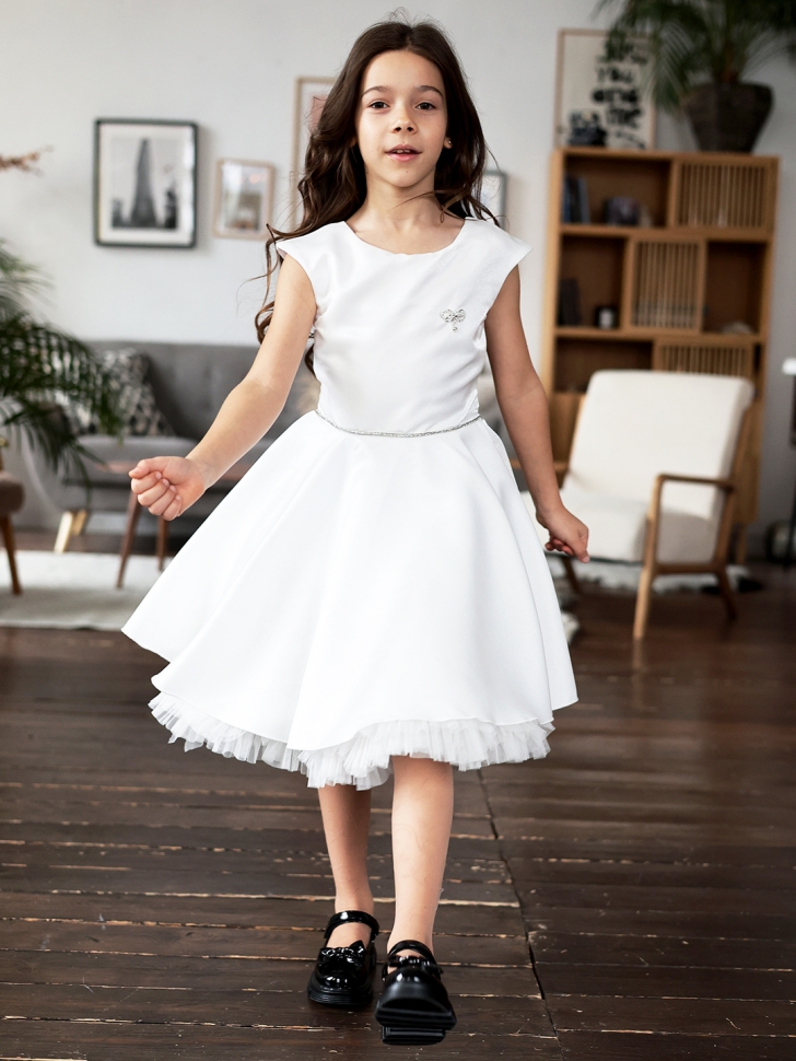 Платье для девочки БУШОН ST35, праздничное цвет белый