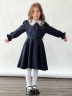 Платье для девочки школьное БУШОН SK15, цвет темно-синий 