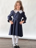 Платье для девочки школьное БУШОН SK15, цвет темно-синий 