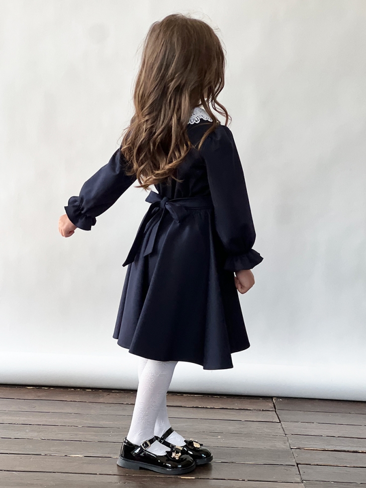 Платье для девочки школьное БУШОН SK15, цвет темно-синий 