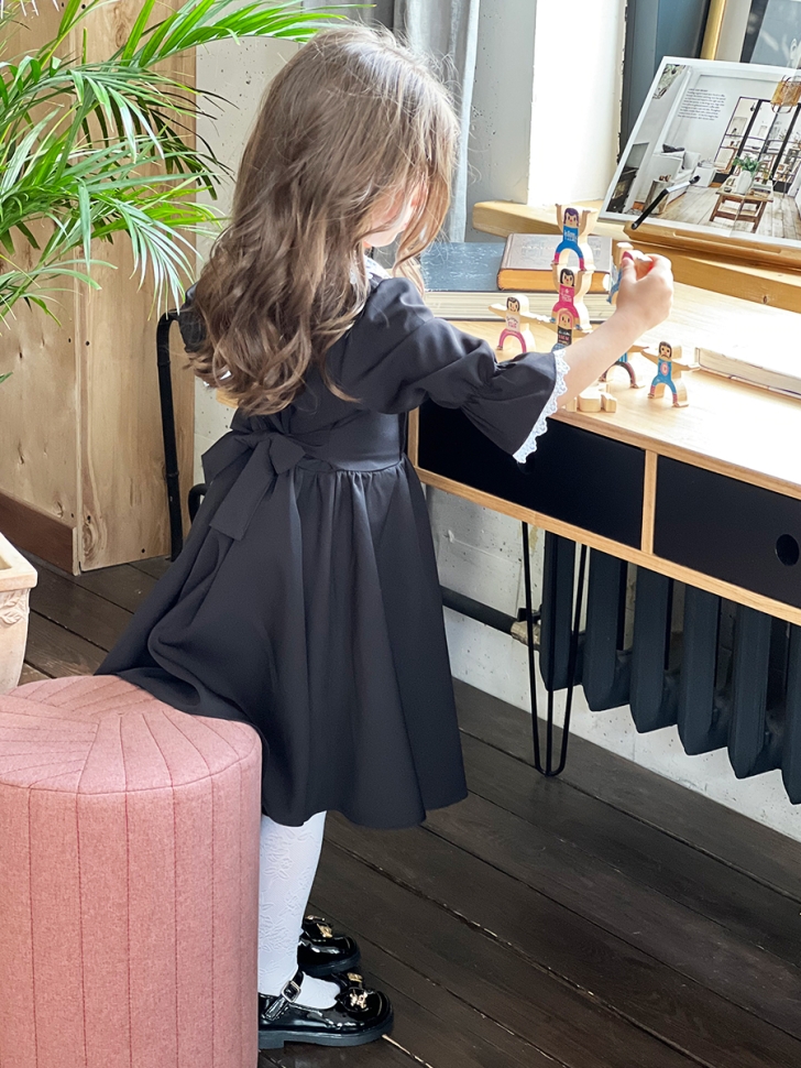 Платье для девочки школьное БУШОН SK15, цвет темно-синий 